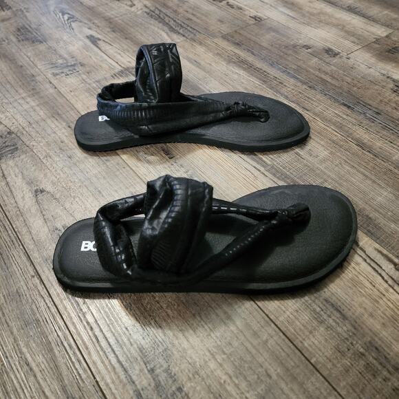 Bongo Flip Flops Sandals women's size 9M black excellent Pre-owned SH1 - Picture 5 of 8